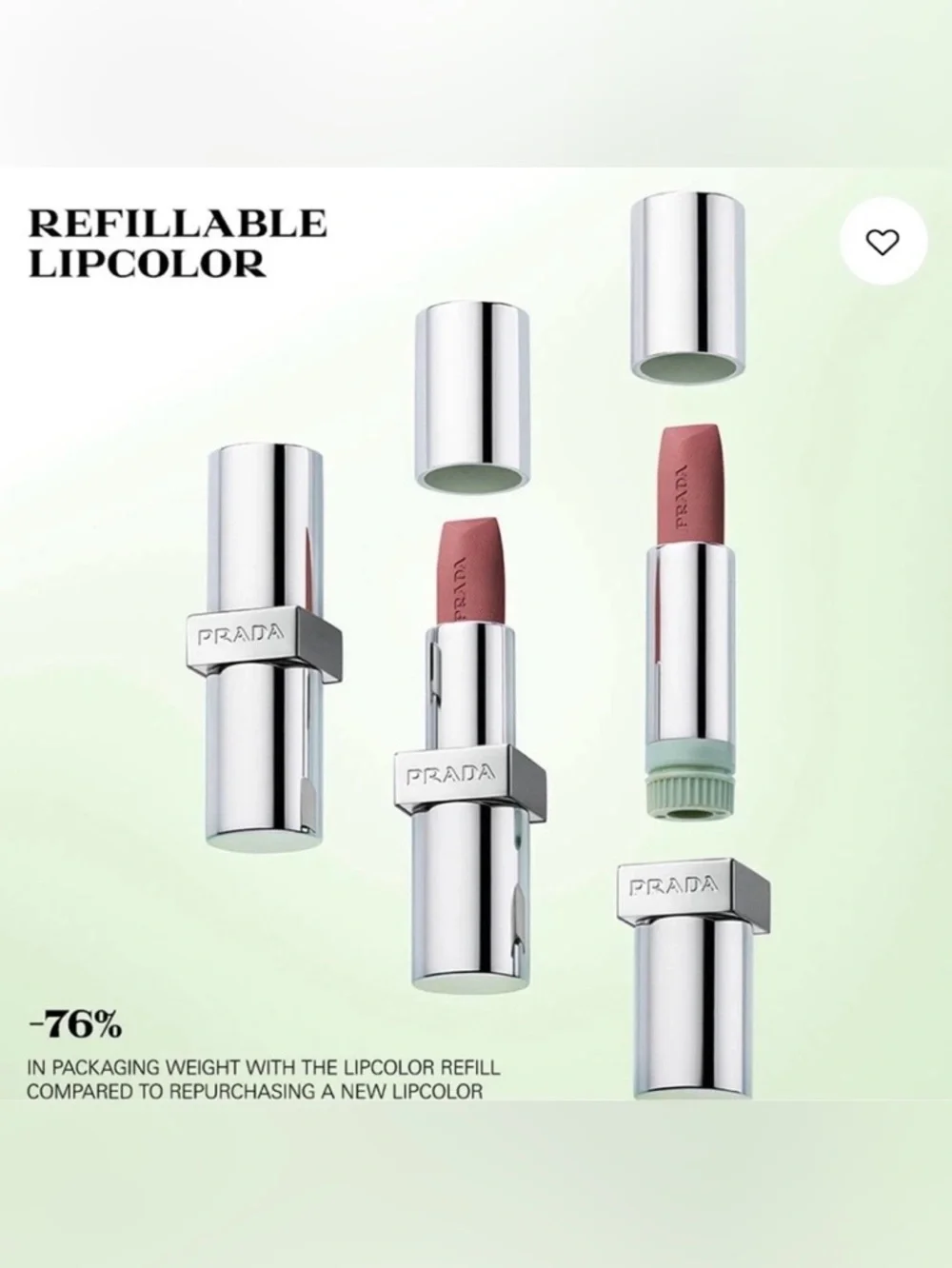 Prada Monochrome Hyper Matte 077 Arancio Lipstick Refillable Magnetic Case - Picture 4 of 15
